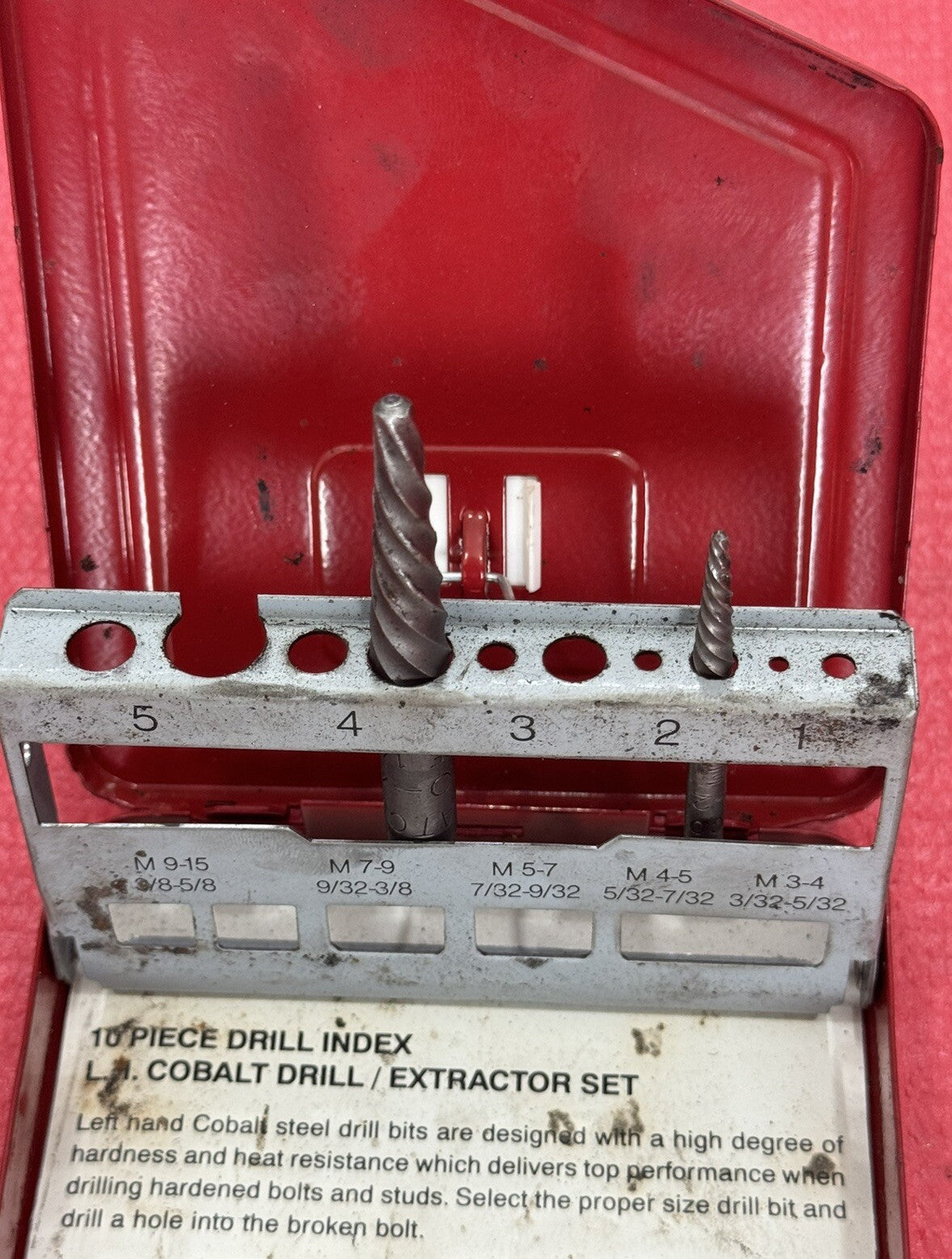 Matco Tools DEK10 Cobalt Drill Screw Extractor Set Case W/ Some Bits USA