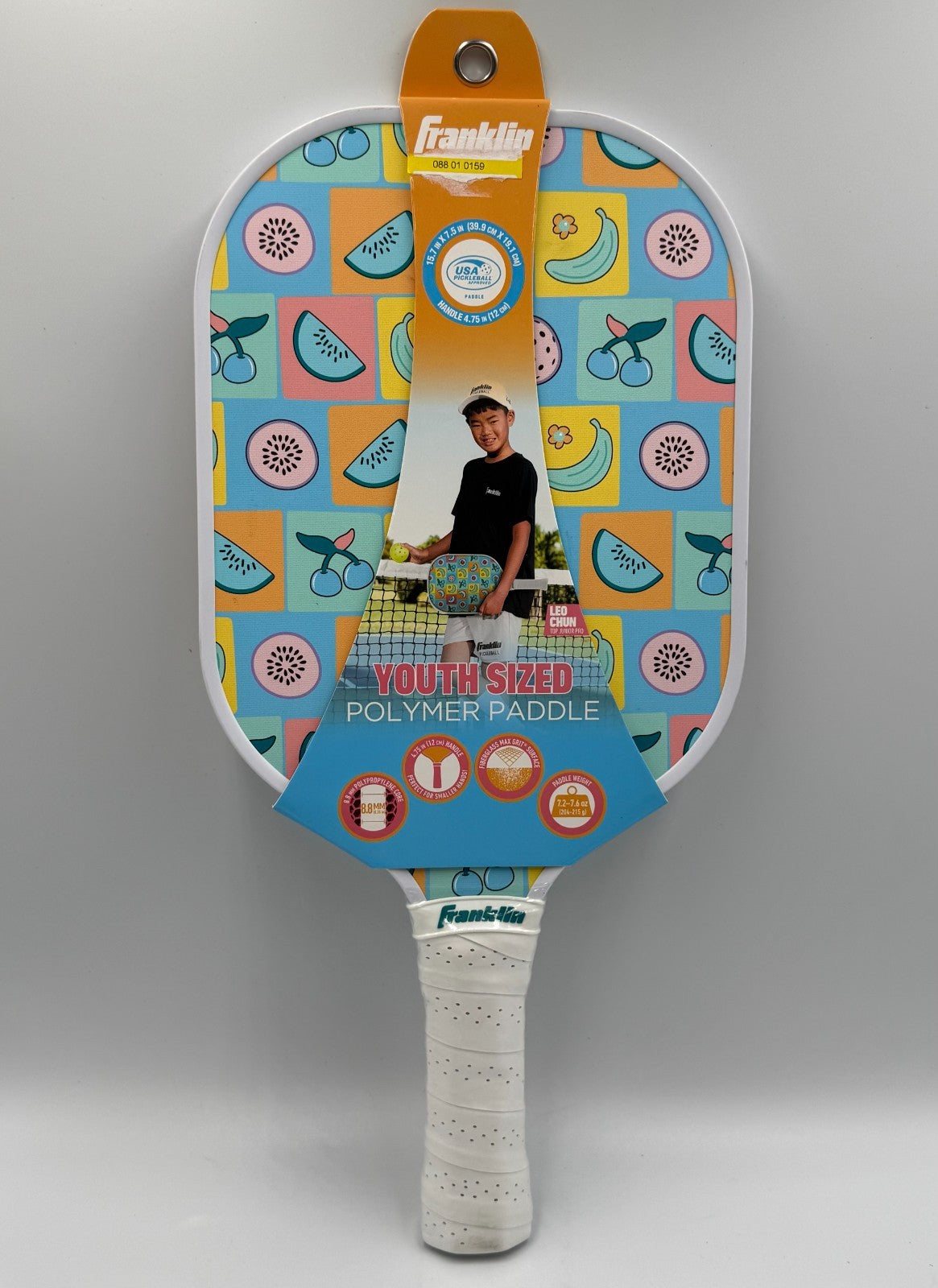 New Franklin Youth Pickleball Paddle Fruit Pattern Polymer Core Leo Chun Racquet