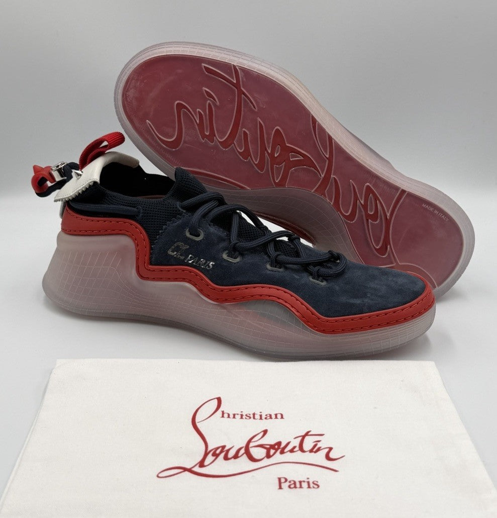 Christian Louboutin Arpoador Donna Suede Mesh Flat Sneakers Size 41.5 EU; 8.5 US
