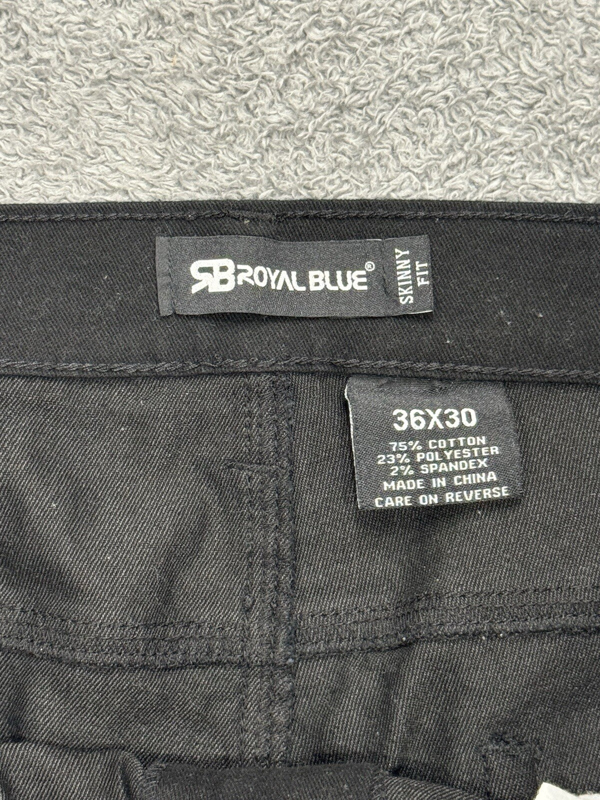 NEW Royal Blue Men's Size 36 X 30 Skinny Fit Black Jeans