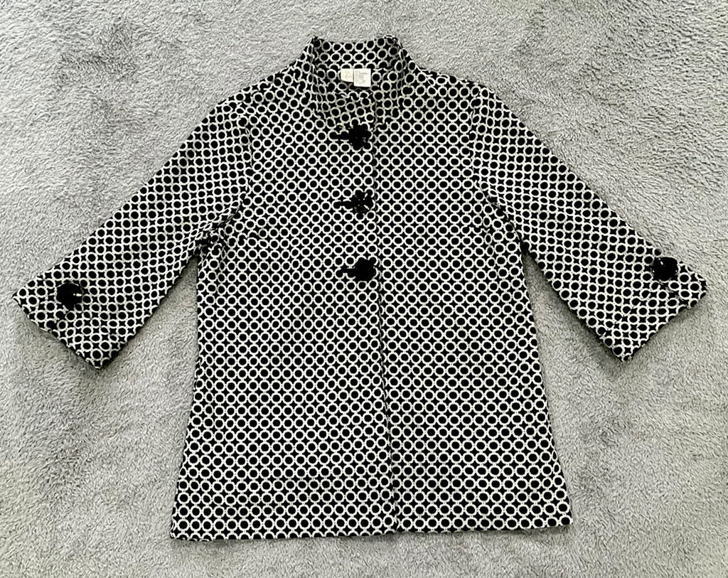 REQ WOMENS SIZE LARGE BLACK & WHITE SWEATER BLAZER/CARDIGAN G5