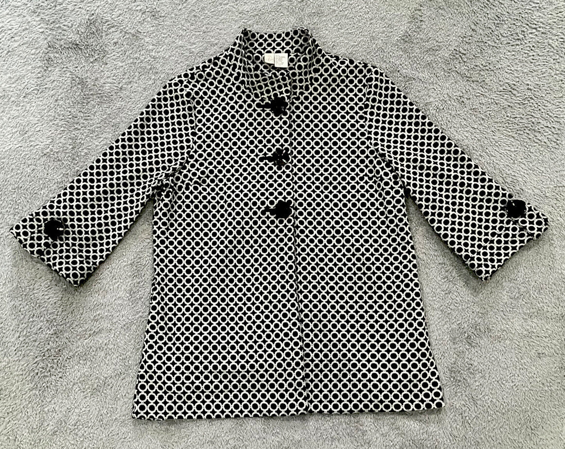 REQ WOMENS SIZE LARGE BLACK & WHITE SWEATER BLAZER/CARDIGAN G5