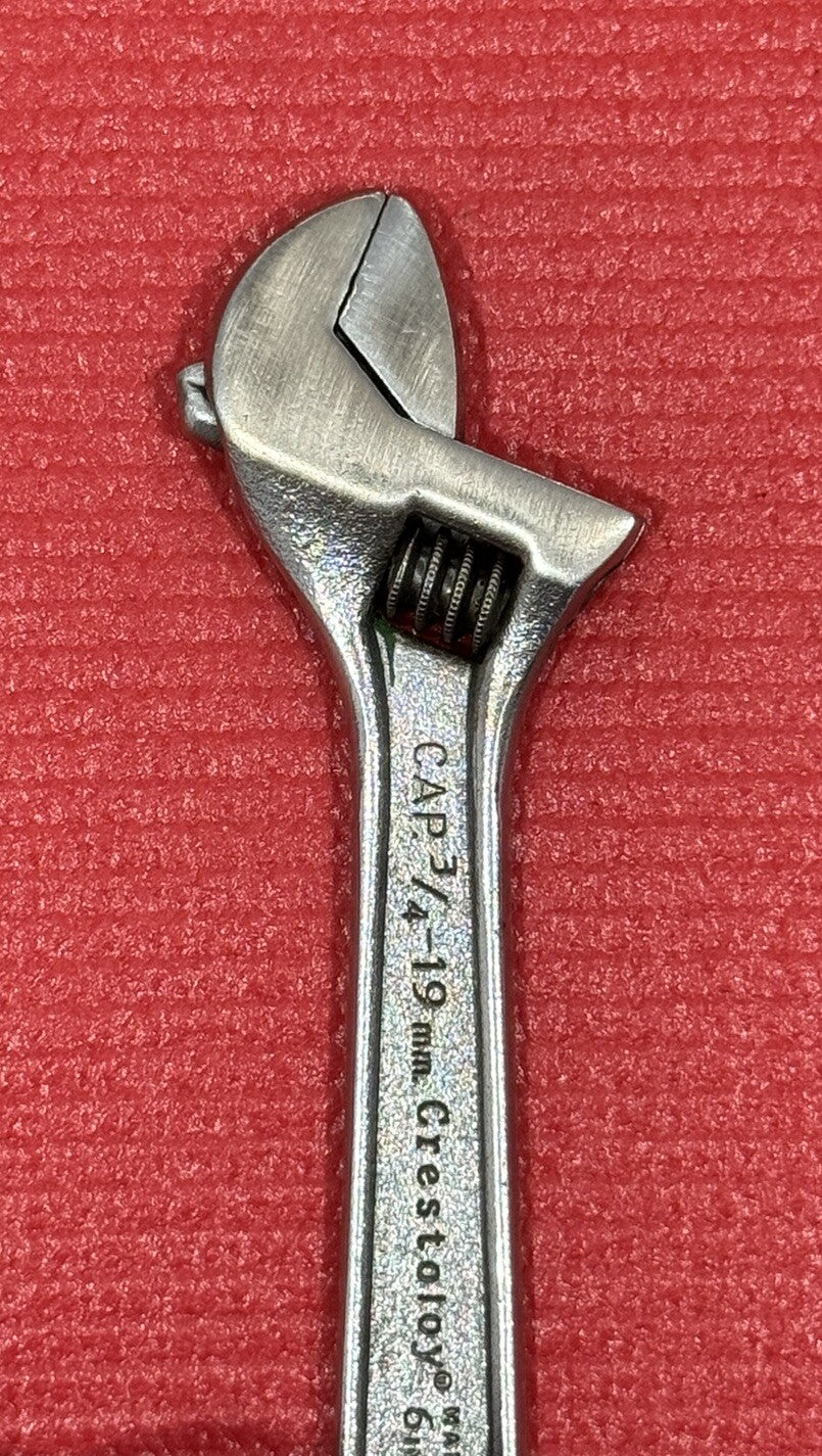 CRESCENT Crestoloy Steel, 6” Adjustable Wrench, CAP 3/4-19mm 150mm Made In USA