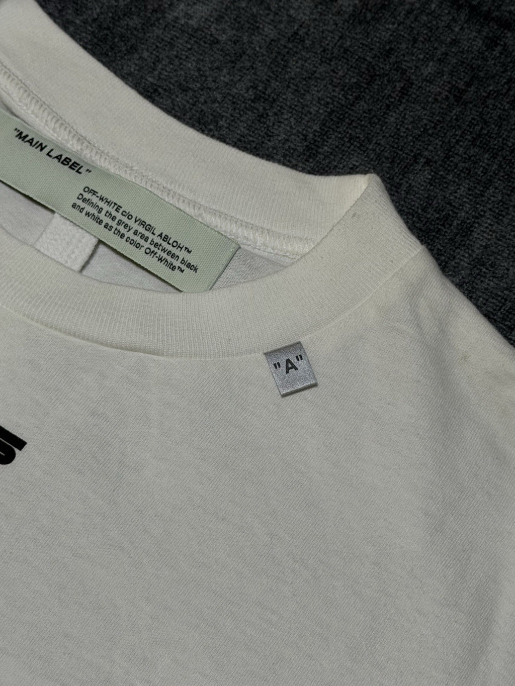 Off-White White Printed Cotton Crew Neck Oversized- XXS TShirt