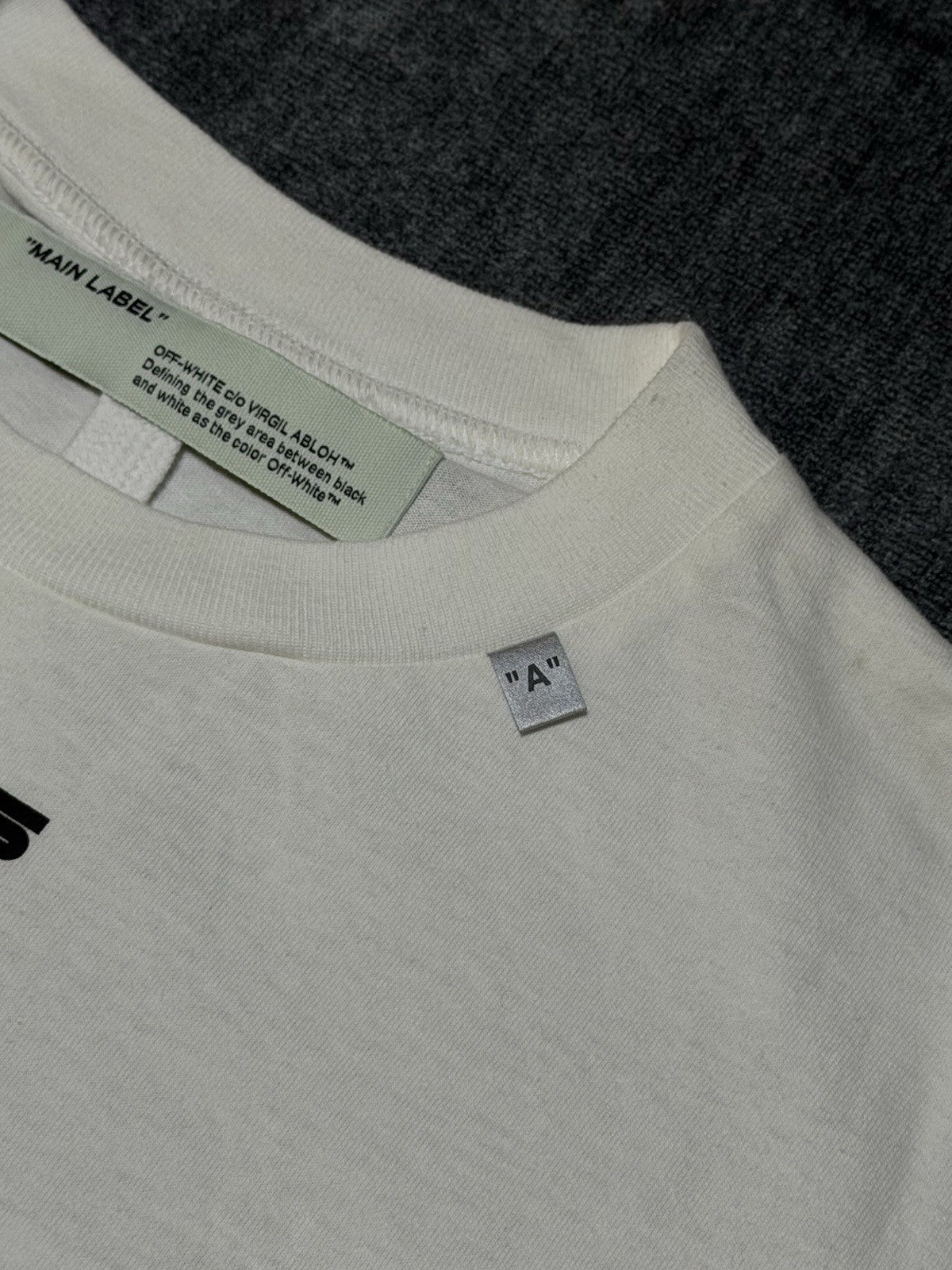 Off-White White Printed Cotton Crew Neck Oversized- XXS TShirt