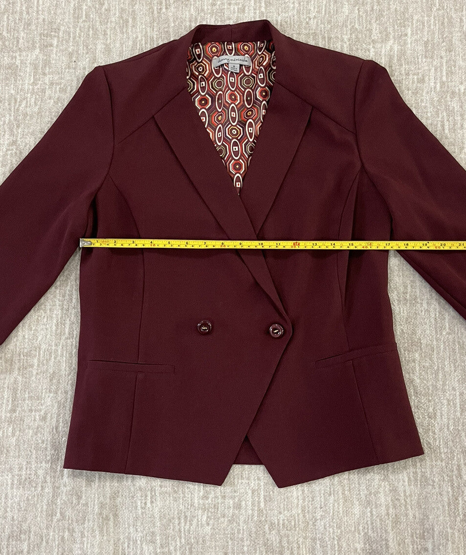 Danny & Nicole Burgundy Blazer Suit/ Jacket Top Size 8
