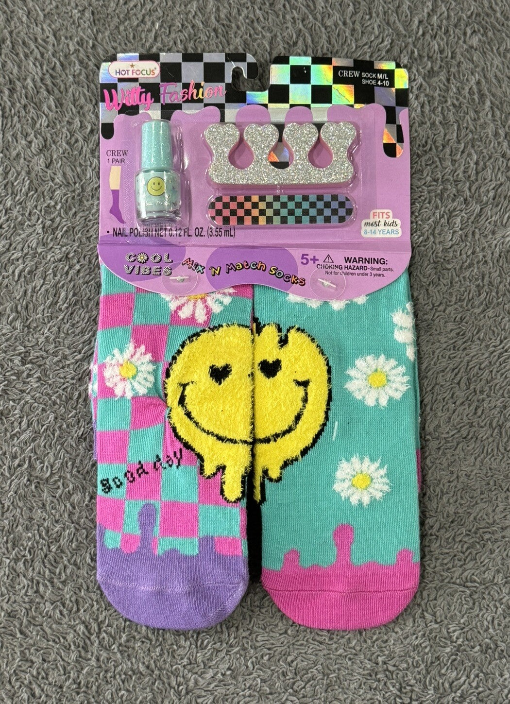 NEW WITTY FASHION COOL VIBES SOCKS AND NAIL POLISH