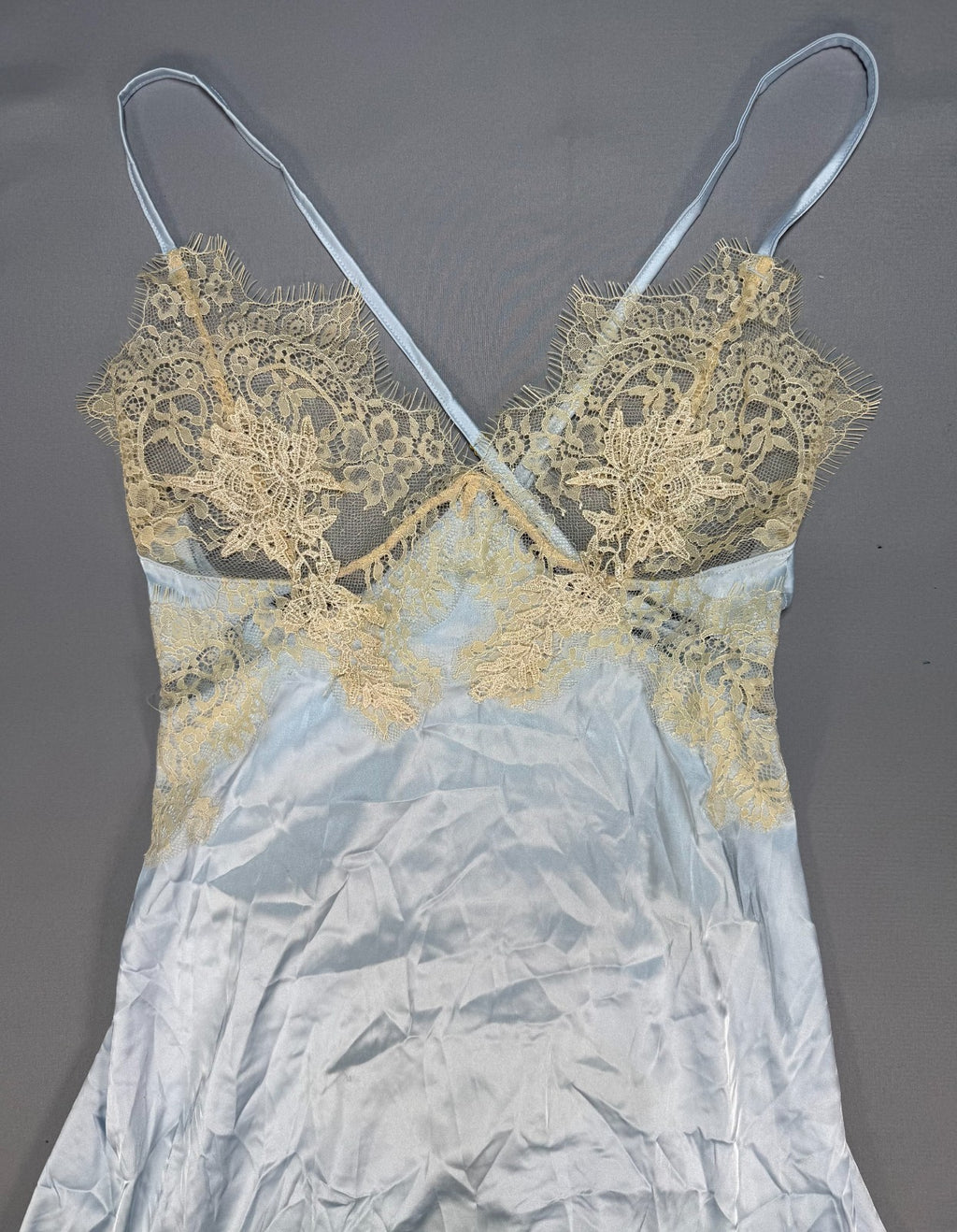 New Womens XL Light Blue Satin Lace G-String Thong Panties Sexy Sheer Underwear