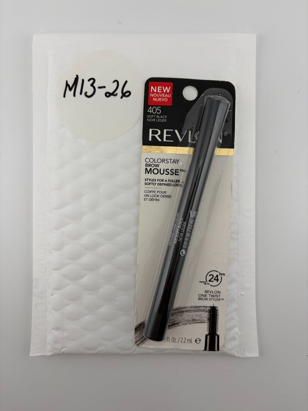 Revlon ColorStay 24-Hr Wear One Twist Brow Mousse #405 Soft Black - 0.07 fl. oz.