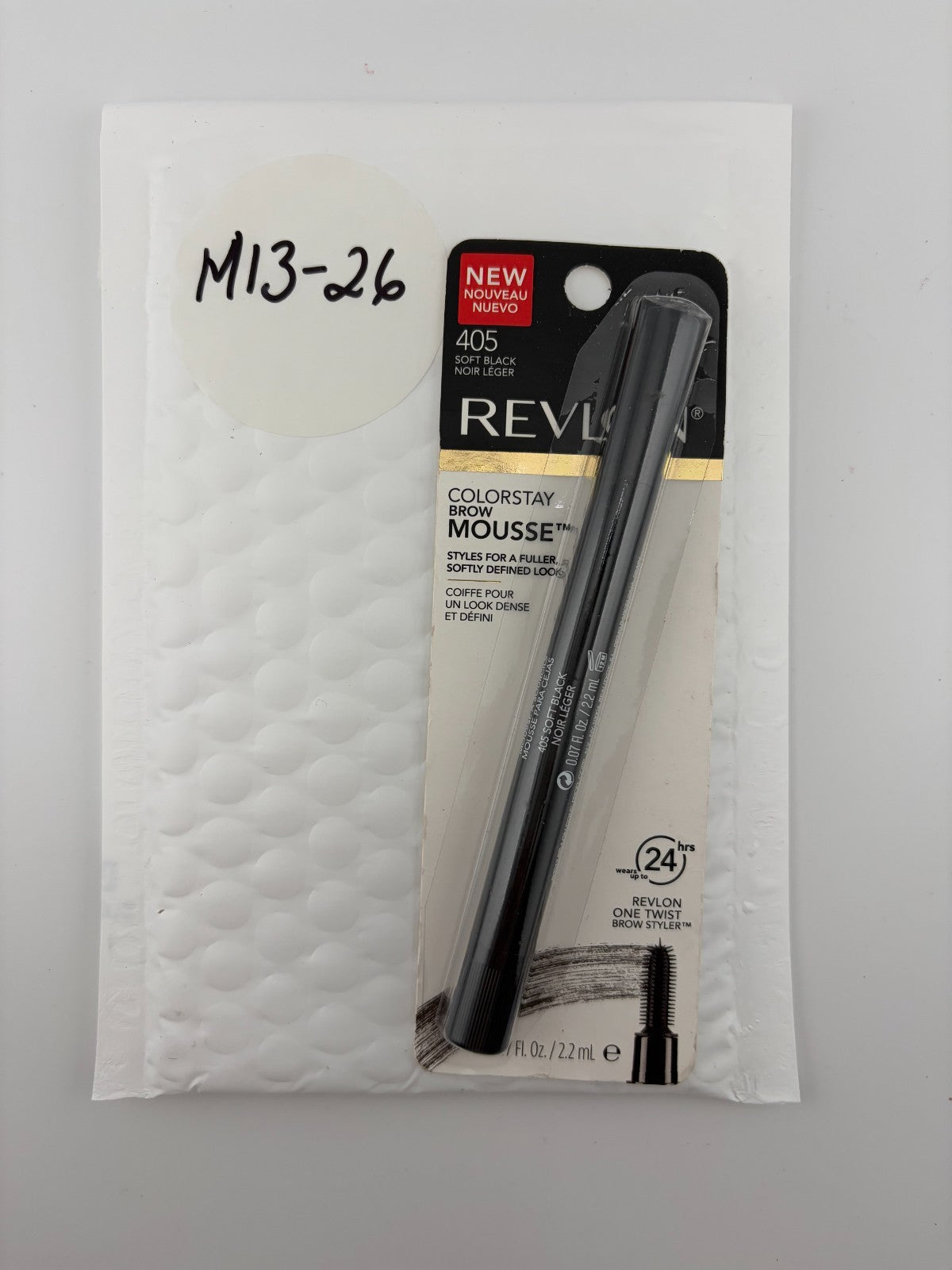 Revlon ColorStay 24-Hr Wear One Twist Brow Mousse #405 Soft Black - 0.07 fl. oz.