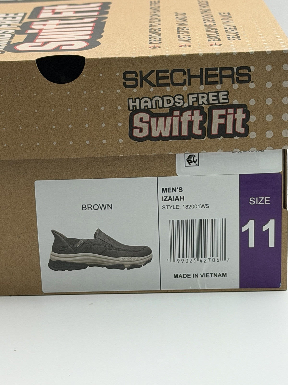Skechers Men’s Hands Free Slip-ins Izaiah Brown Slip-On Sneakers Size 11 NEW
