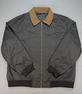 Men Bomber Jacket XL Dark Grey Corduroy Collar Full Zip Workwear Utility Coat