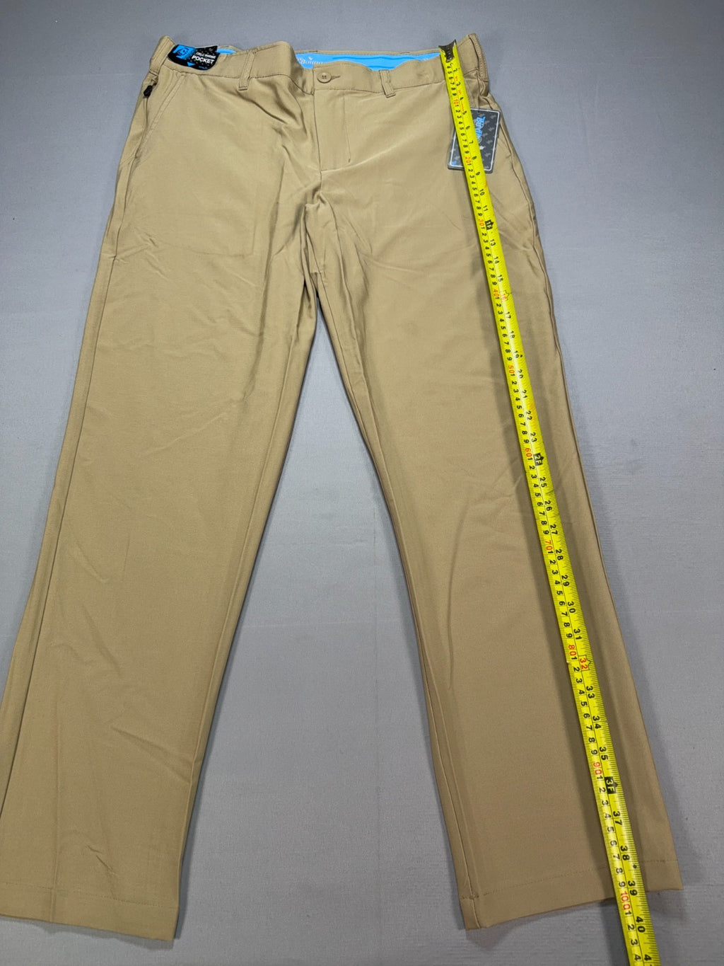 NWT Birdie Bound Golf Pants Men's 36X30 Beige Flat Front Lightweight Performance