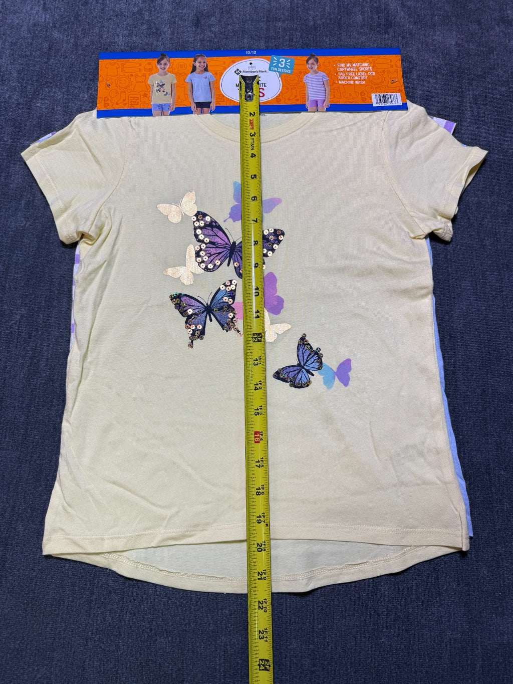 NWT Member's Mark My Favorite T-Shirts Girls 10/12 Multi Short Sleeve - Lot of 3