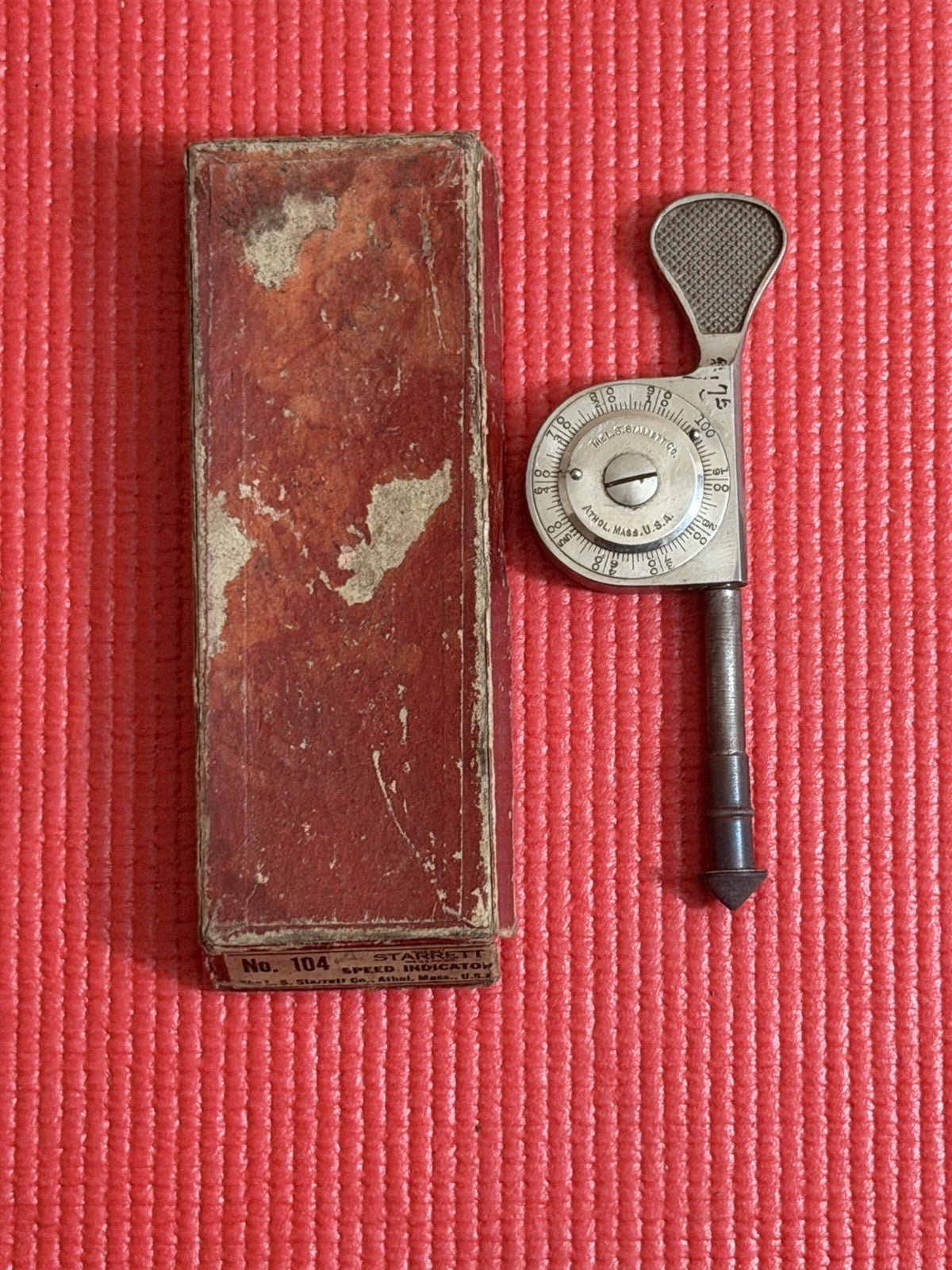 Vintage L.S. Starrett & Co. No. 104 Speed Indicator Machinist Tool Made in USA