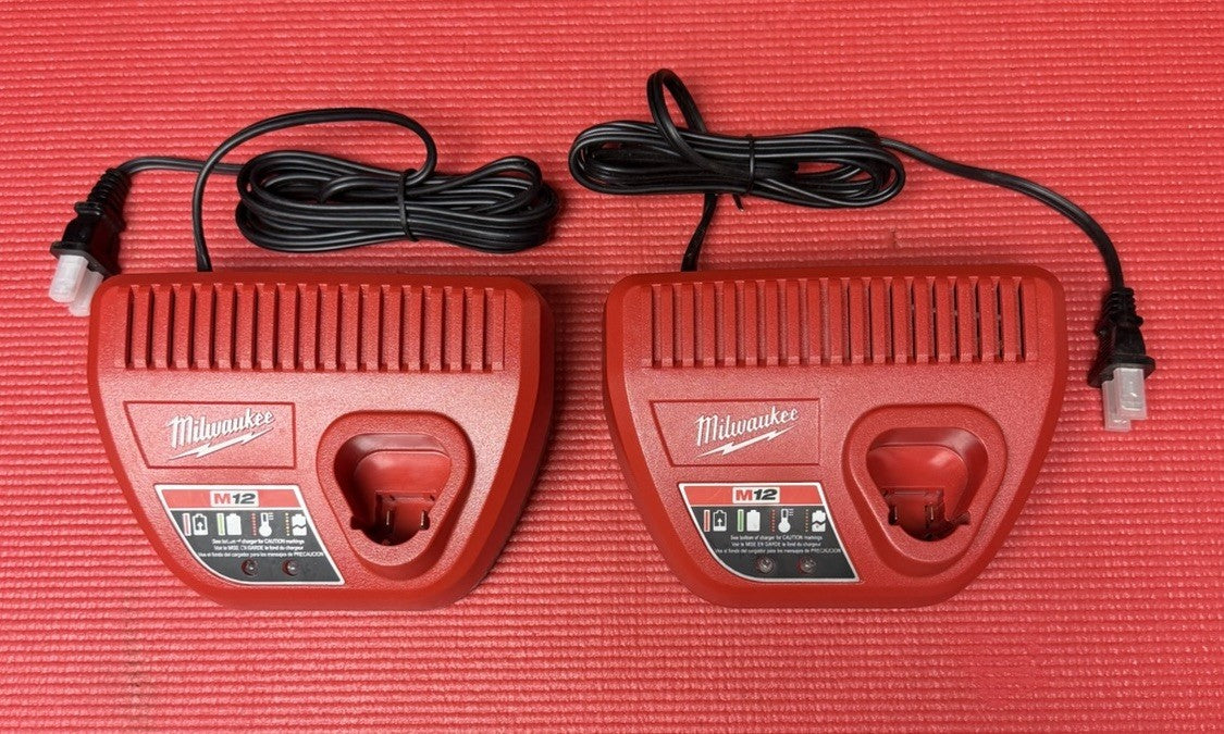 Milwaukee M12 Battery Charger 48-59-2401 12V Genuine 2 Pc Lot New Fast Shipping