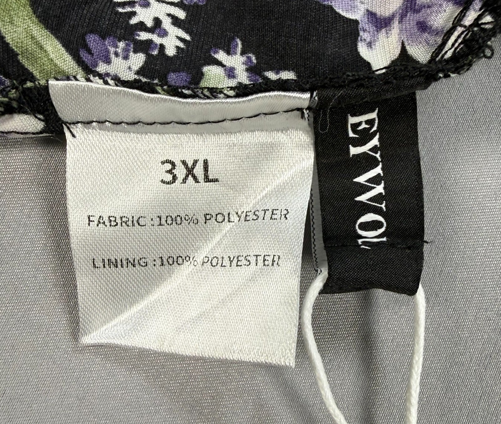 NWT Eywol Midi Dress Women's 3xl Black White Floral Tiered Ruffle Long Sleeve