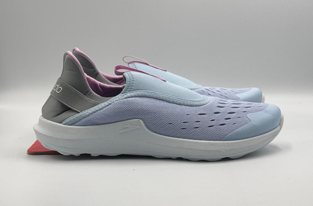 NWT Speedo Water Shoes Women's 9-10 Lavender Pink Blue Swim Slip On Sneakers