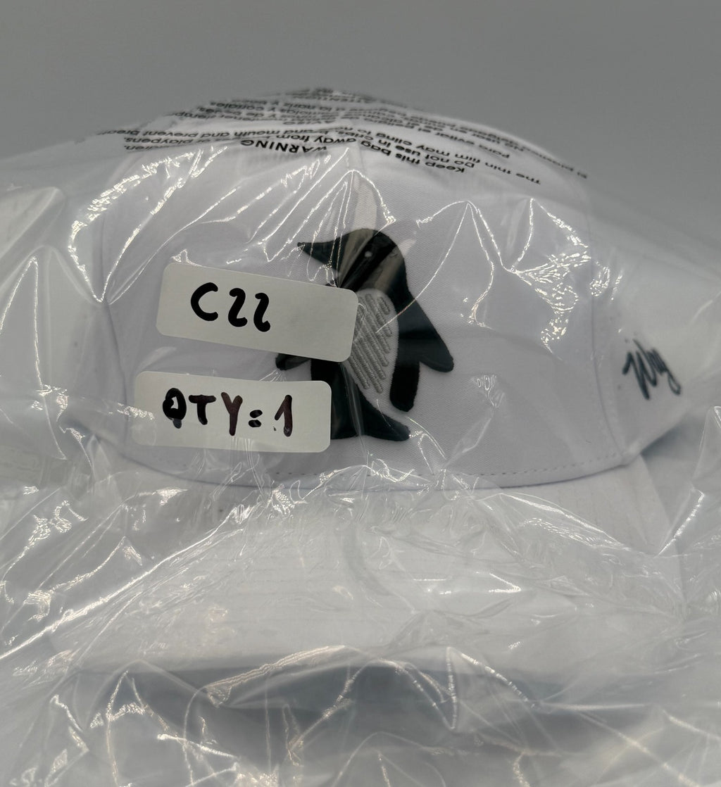 NWT Waggle Penguin Golf Hat White Adjustable Performance Snapback Baseball Cap