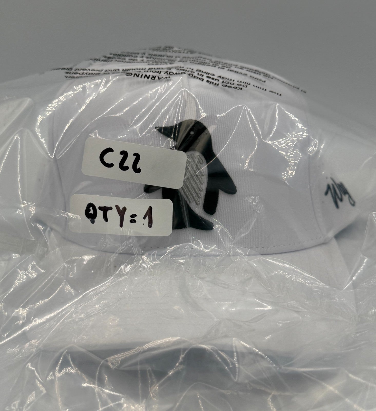 NWT Waggle Penguin Golf Hat White Adjustable Performance Snapback Baseball Cap