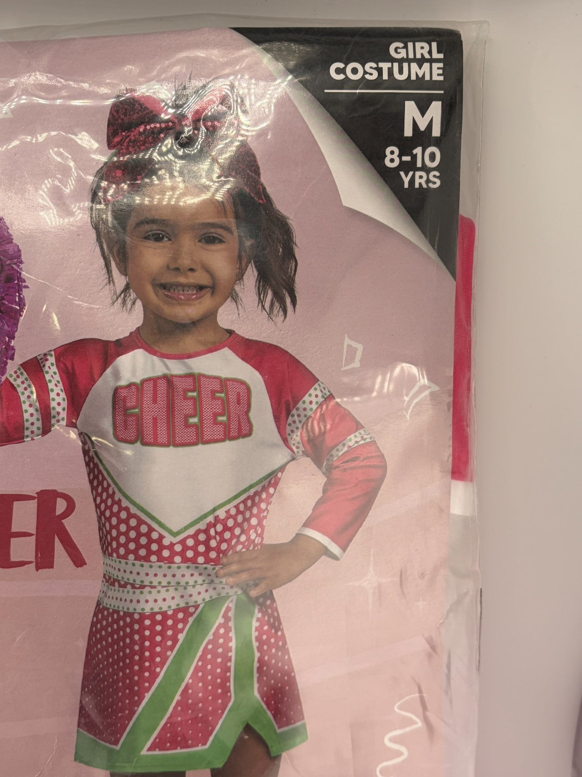 NWT Spooktacular Creations Cheerleader Costume Girls Medium 8-10Y Pink Halloween