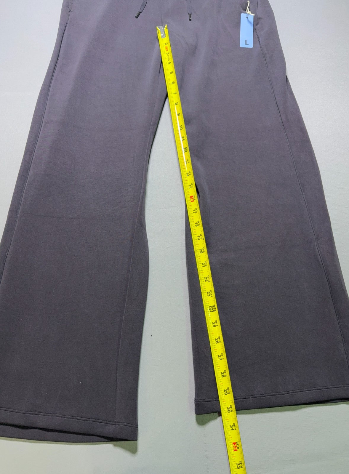 Member's Mark Soft Sand-Wash Wide Leg Pant Women's Large Gray Drawstring Casual
