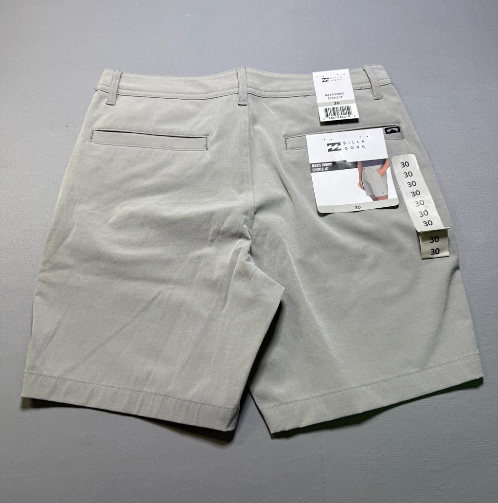 NWT Billabong Hybrid Golf Short Men's Size 30 Light Grey Stretch Performance 18"