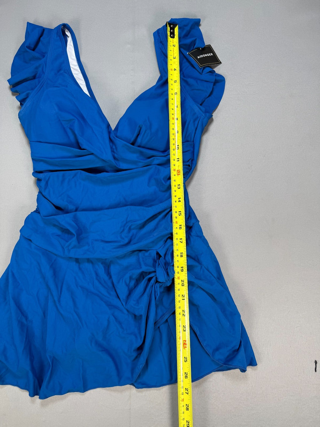 NWT Aidonger One Piece Swimsuit Womens Medium Royal Blue Ruffle Tummy Control
