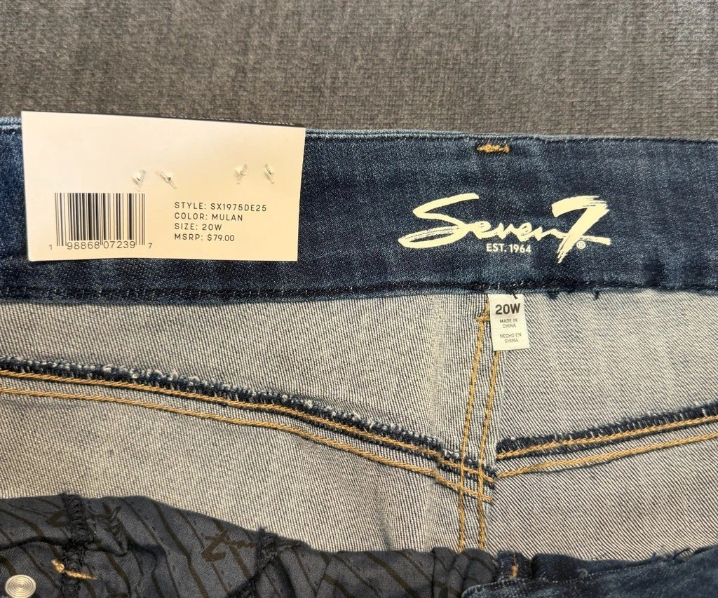 NWT Seven 7 Tummyless High Rise Skinny Jeans Women's 20W Blue Denim Medium Wash