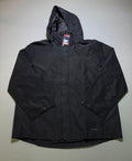 NWT Lands' End Waterproof Hooded Rain Jacket Women XL Black Long Sleeve Full Zip