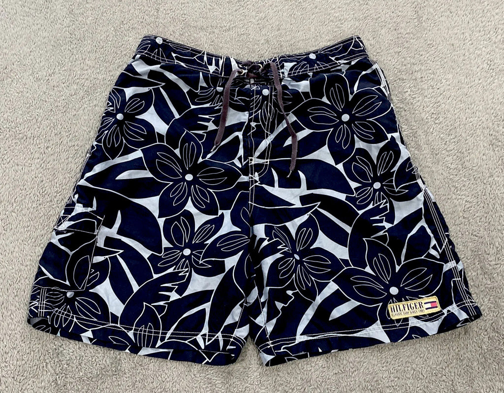 Tommy Hilfiger Vintage Large Floral Mens Swim Shorts Trunks Beach Board SurfSuit