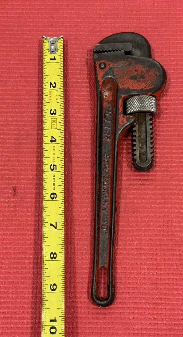 Vintage Fuller 10" Super Quality Red Pipe Wrench - Plumbing Wrench Tool - Japan