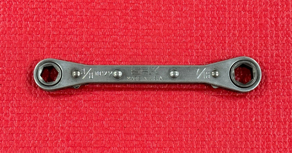 S-K Tools RB1214 3/8" X 7/16" Ratcheting Box End Wrench 6PT Made in USA Sk