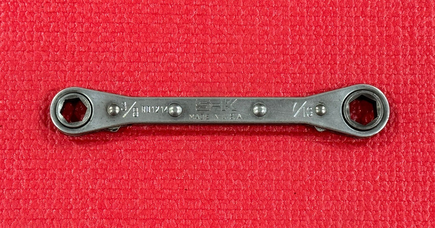 S-K Tools RB1214 3/8" X 7/16" Ratcheting Box End Wrench 6PT Made in USA Sk