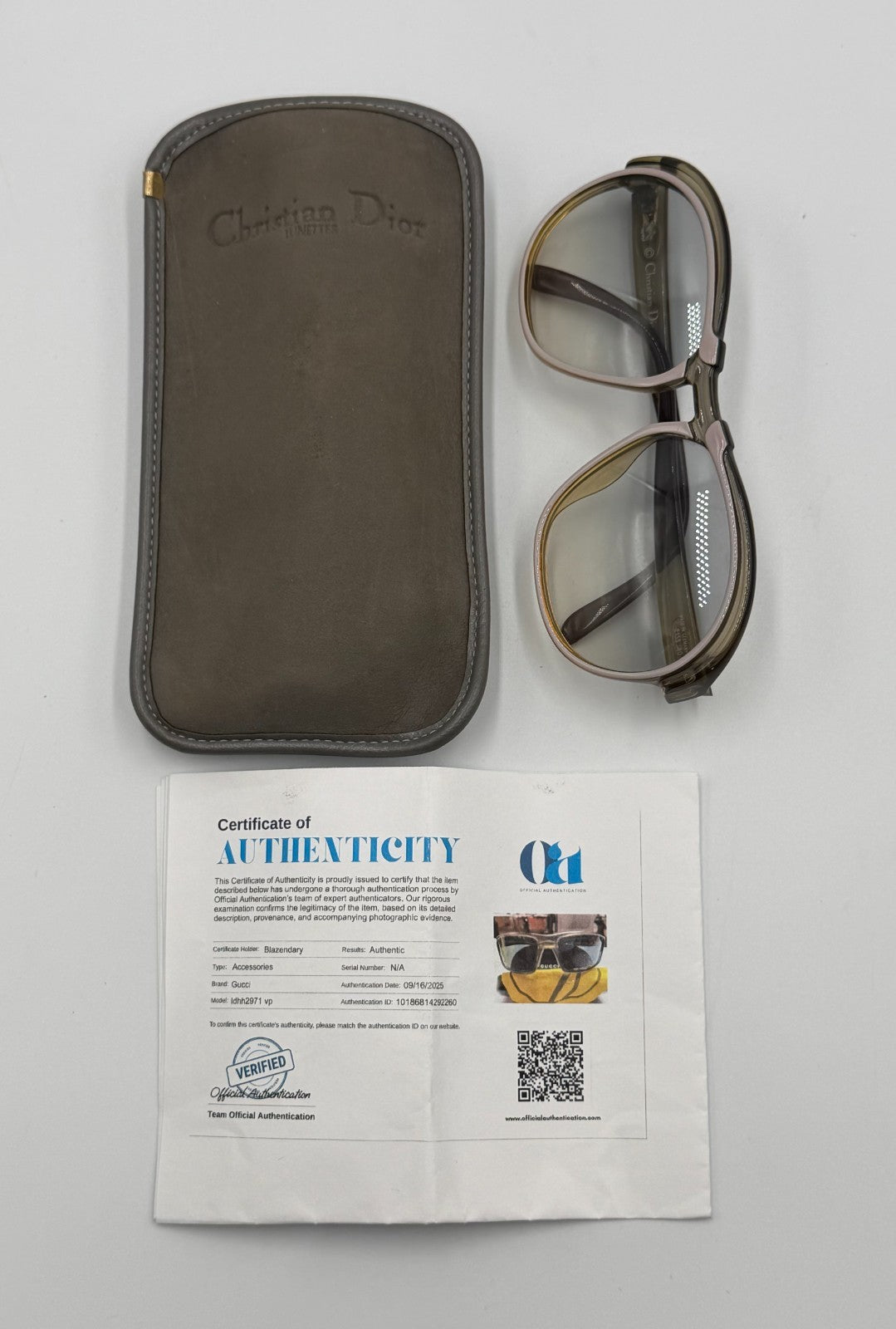 Christian Dior Eyewear Sunglasses Women's Brown Frame with Certificate & Pouch