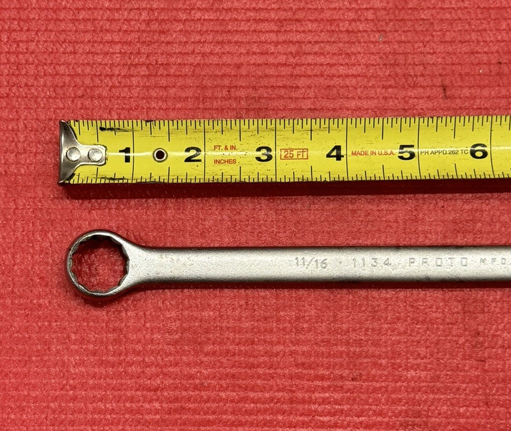 Vintage Proto 1134, 11/16" X 5/8" SAE Double Box-End Wrench 12PT Made in USA