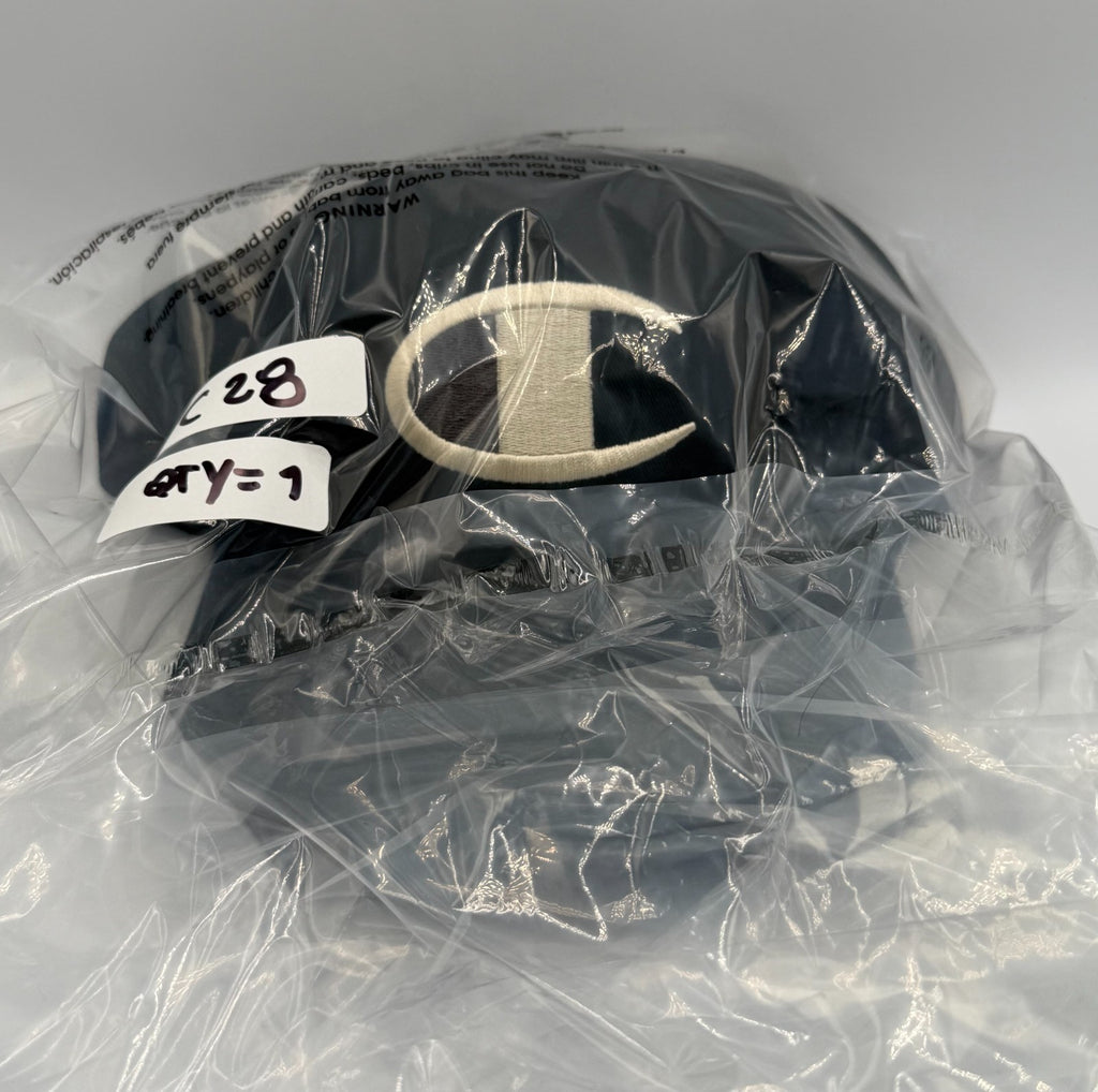 Champion Embroidered Logo Trucker Hat Unisex Black Mesh Snapback Baseball Cap