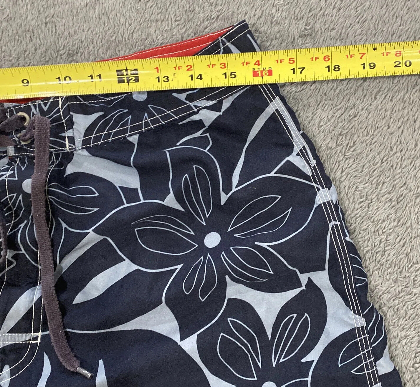 Tommy Hilfiger Vintage Large Floral Mens Swim Shorts Trunks Beach Board SurfSuit