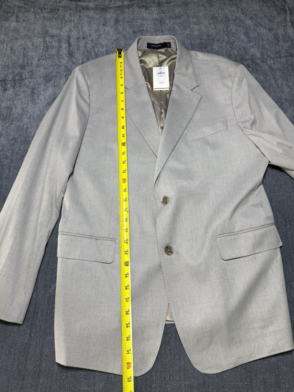 NWT Banana Republic Tailored-Fit Textured Suit Jacket Men's 46 Gray Notch-Lapel