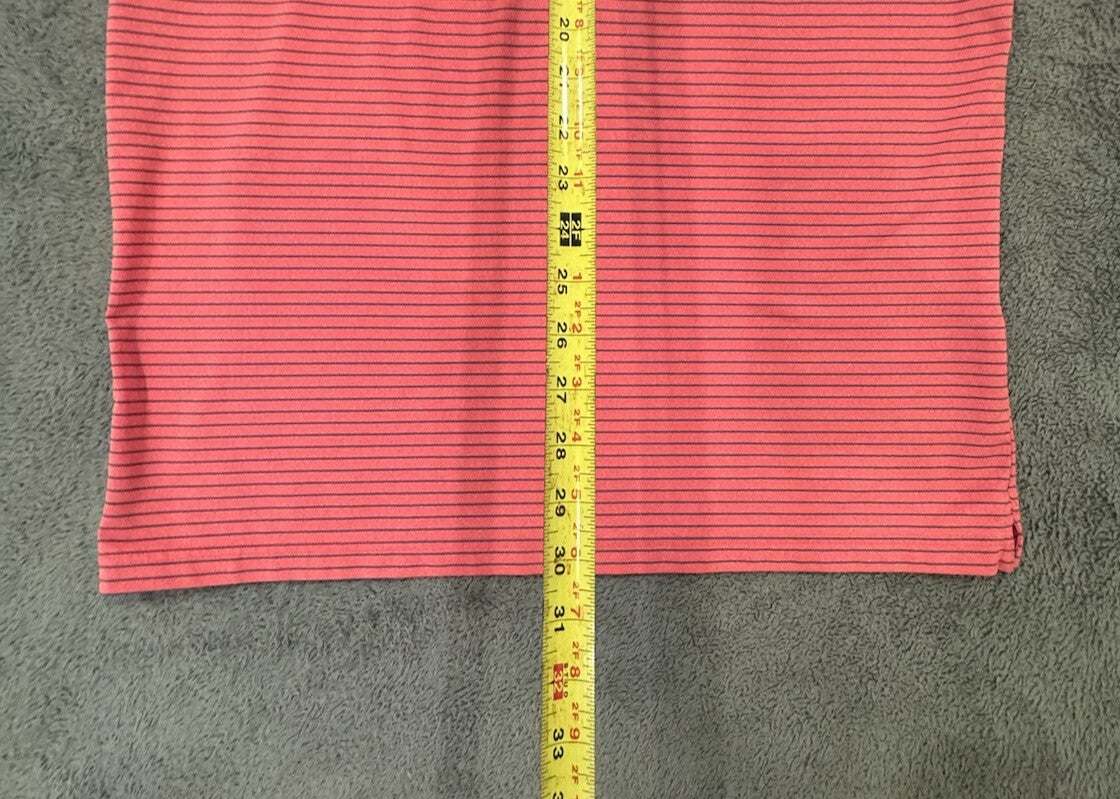 Under Armour Men's Heatgear XL Loose Fit Pollo Golf Shirt Red w/ Blue Stripes