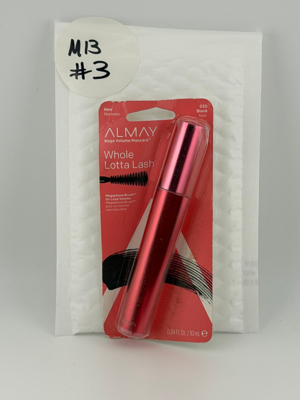 Almay Whole Lotta Lash Mega Volume Waterproof Mascara 020 Black Noir- 0.34 fl oz