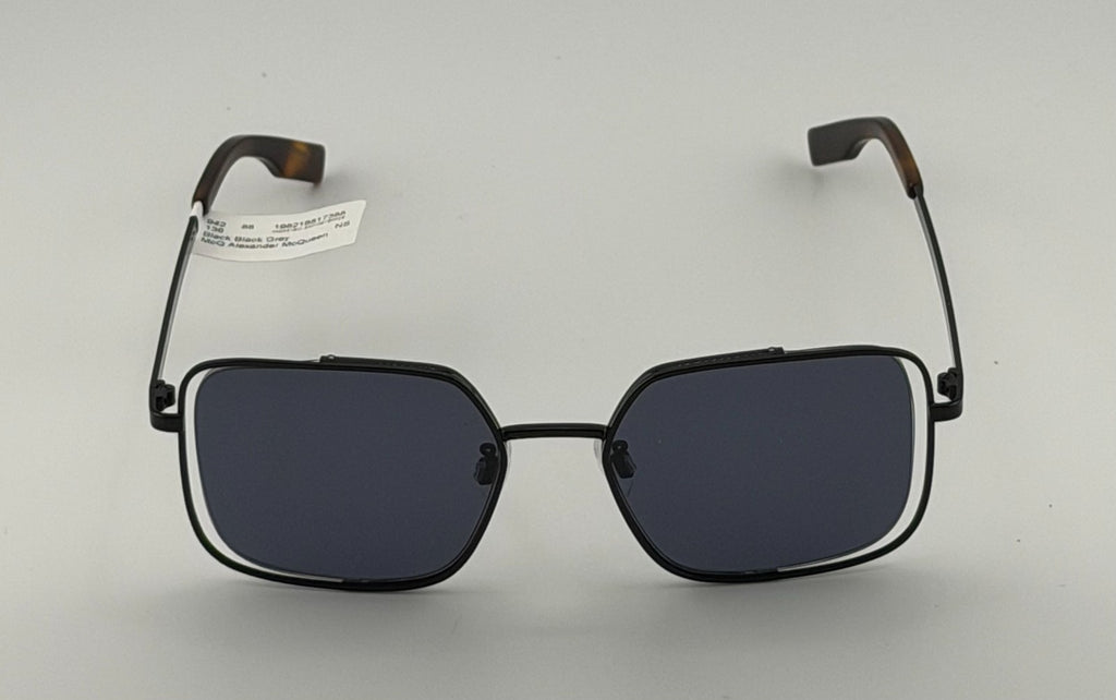 McQ Alexander McQueen Sunglasses Women's Square/Rectangle Black Gray with Case