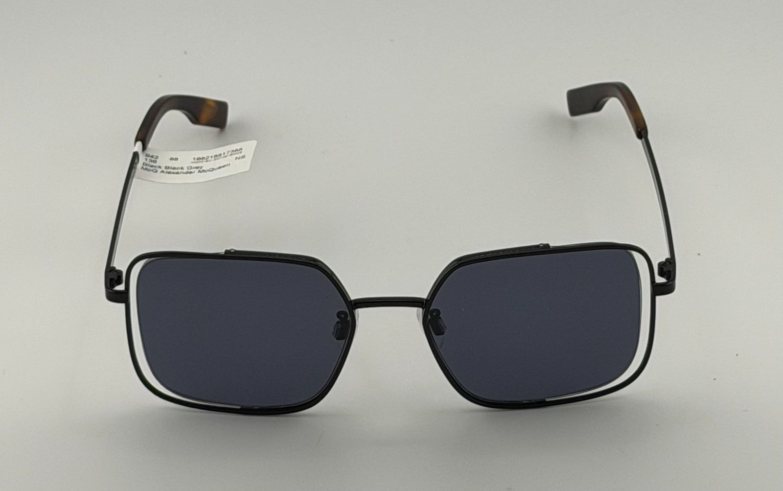 McQ Alexander McQueen Sunglasses Women's Square/Rectangle Black Gray with Case