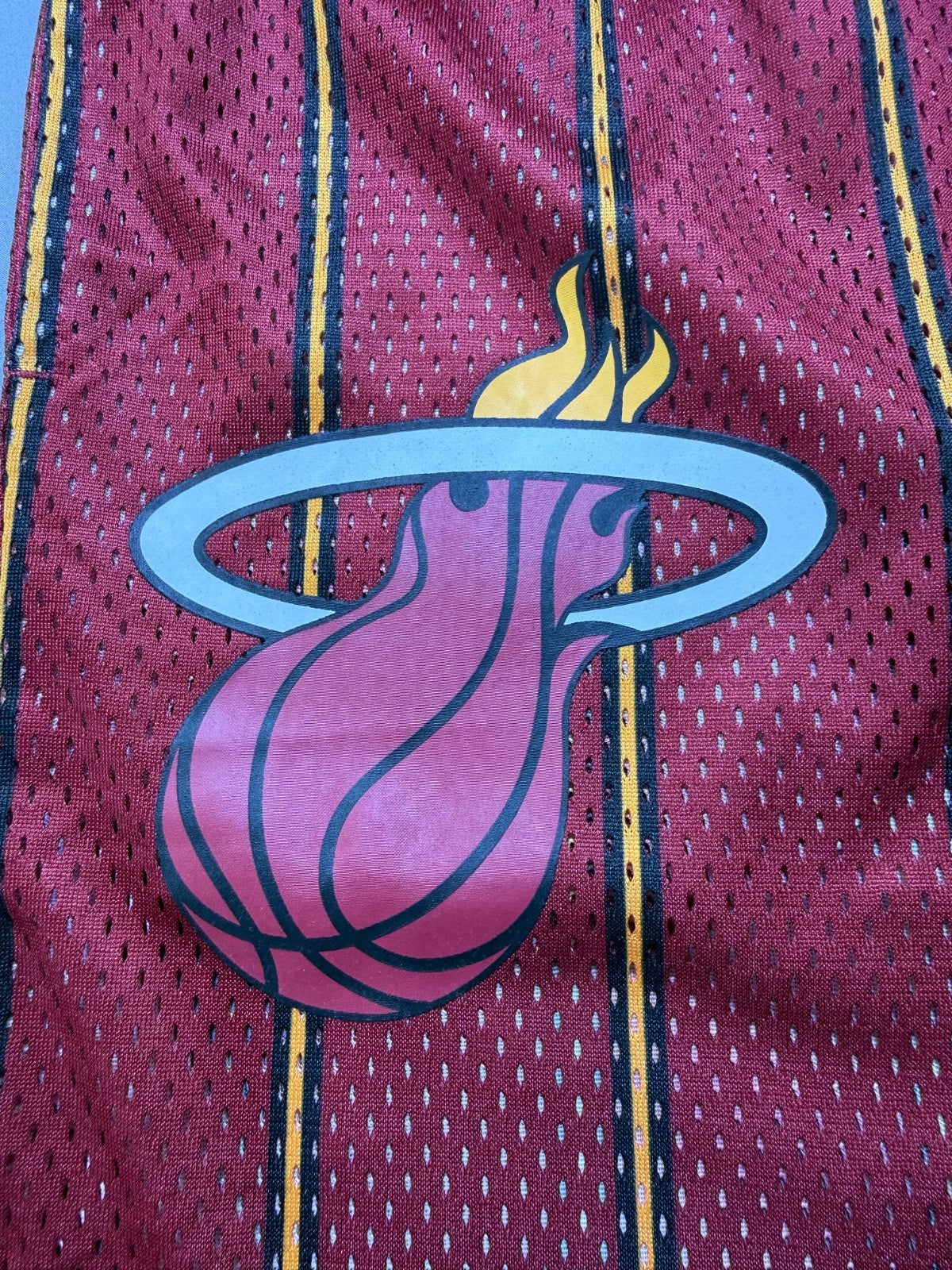 New Era X NBA Eric Emanuel Miami Heat Men’s Shorts Large Red Striped Basketball