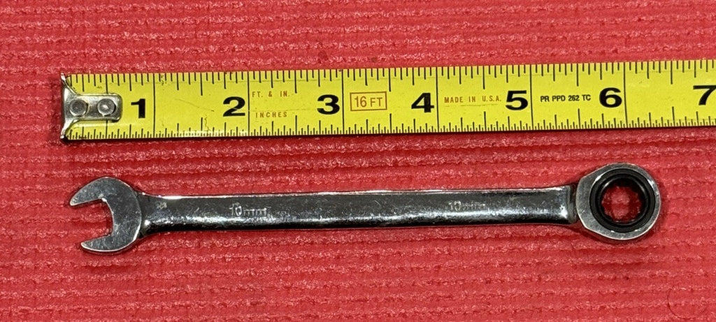 Vintage Chrome Vanadium 10mm Ratcheting Combination Wrench