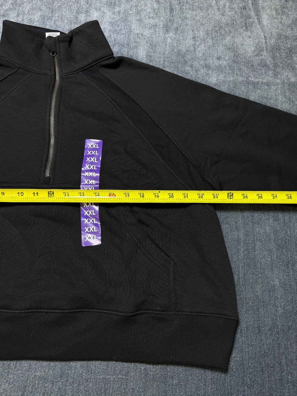 NWT Member's Mark Fleece Half-Zip Pullover Sweatshirts Women's 2XL Black Cropped