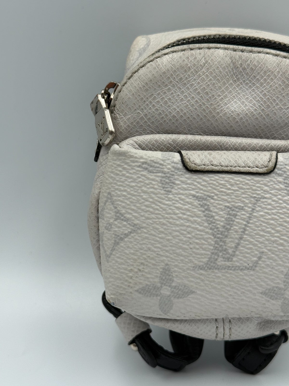 Louis Vuitton Taigarama Discovery Backpack Bag Charm White Key Holder M69318