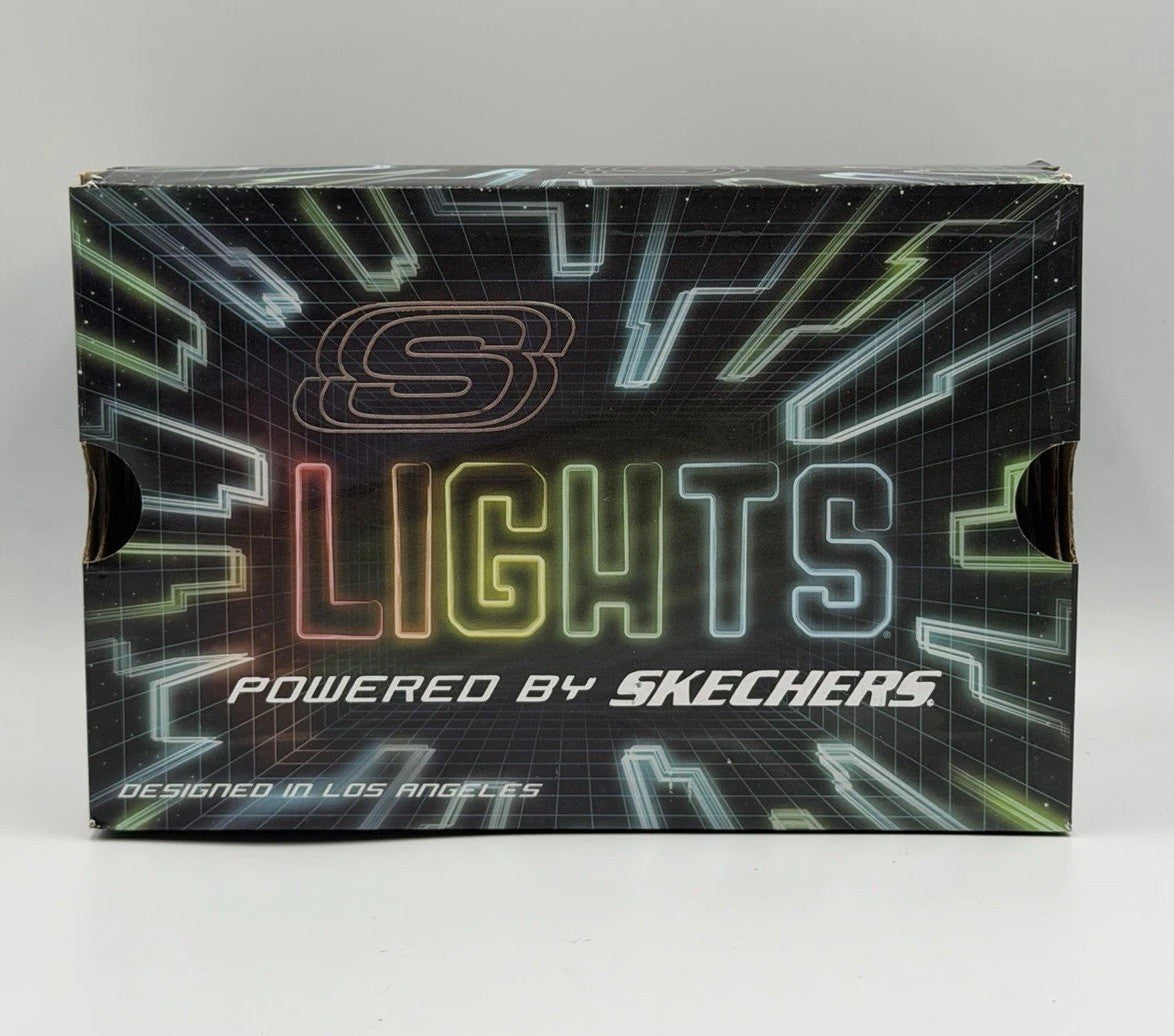 Skechers S Lights Mighty Glow 2.0-Dino Bolt Black Toddler Size 5 NEW WITH BOX