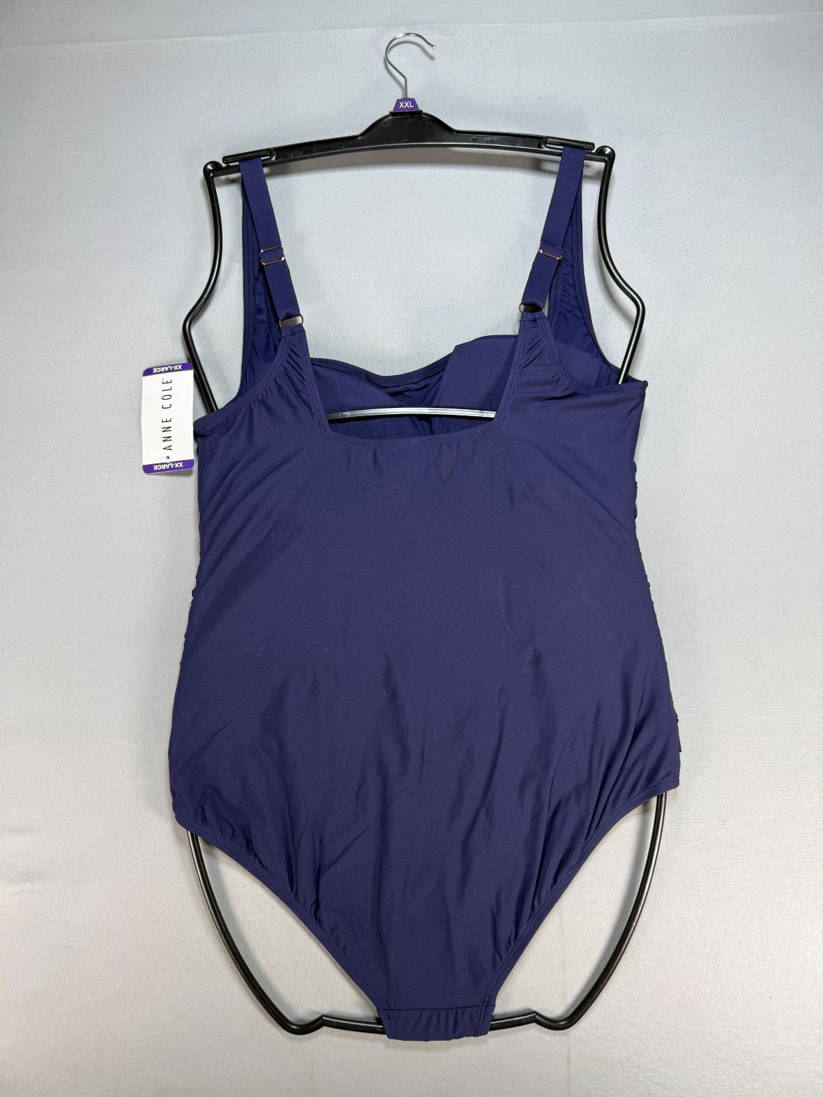 NWT Anne Cole Ruched One-Piece Swimsuit Women's 2XL Blue Sleeveless Summer Wear