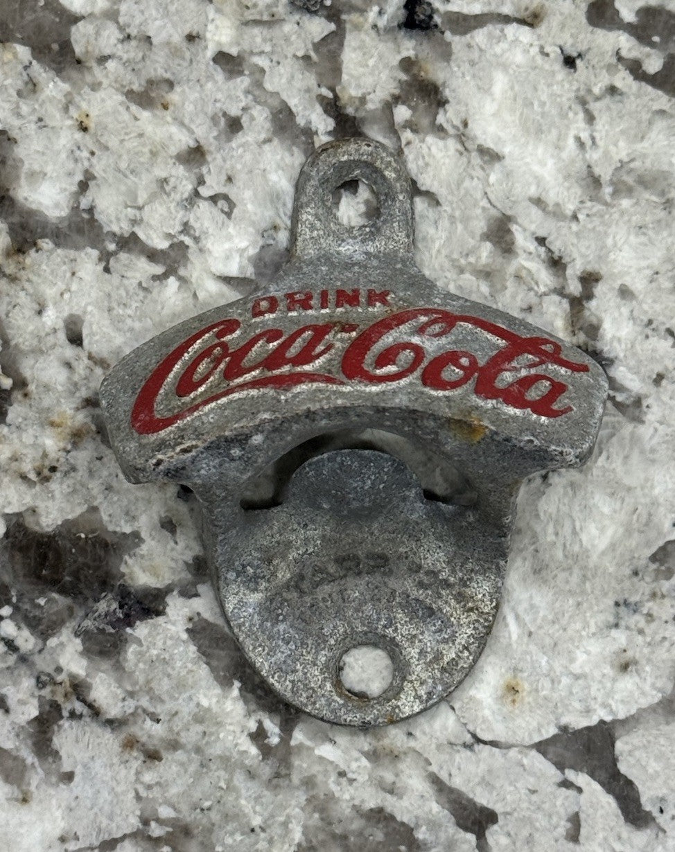 Vintage Star X Coca-Cola Metal Bottle Opener Wall Mounted Brown Co. Rare